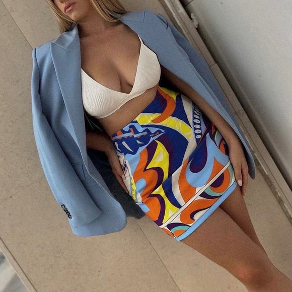 Zara paisley abstract printed mini skirt - Picture 9 of 16